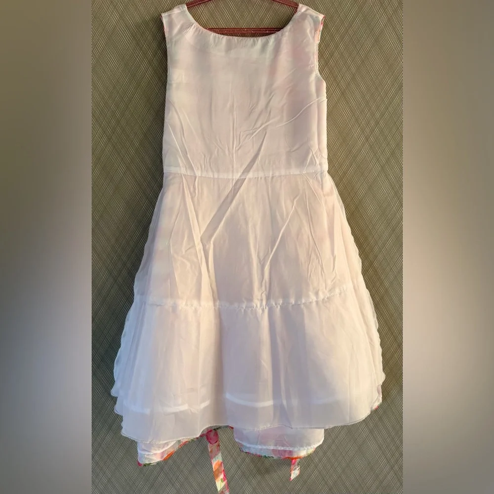Jona Michelle - Sleeveless Pink Floral Bow-Accent Dress (SZ 8) - Picture 7 of 7